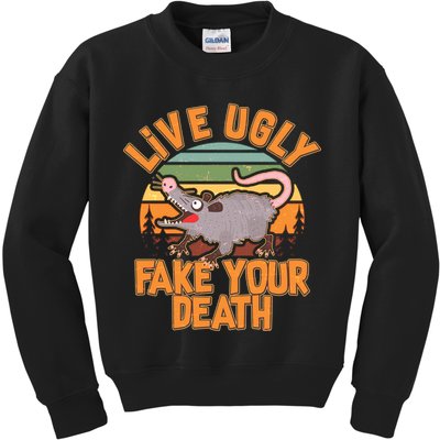 Funny Vintage Live Ugly Fake Your Death Kids Sweatshirt