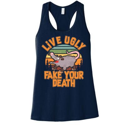 Funny Vintage Live Ugly Fake Your Death Women's Racerback Tank