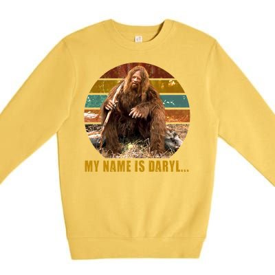 Funny Vintage My Name is Daryl Big Foot Premium Crewneck Sweatshirt