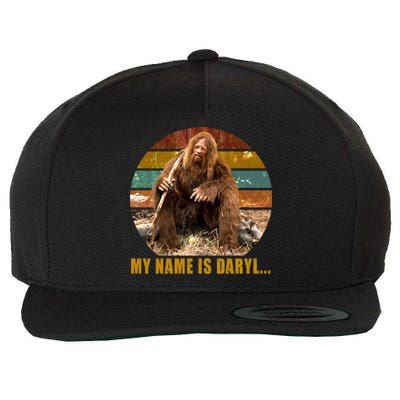 Funny Vintage My Name is Daryl Big Foot Wool Snapback Cap