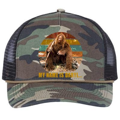 Funny Vintage My Name is Daryl Big Foot Retro Rope Trucker Hat Cap