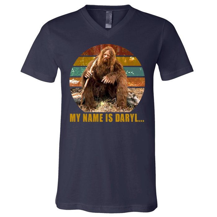 Funny Vintage My Name is Daryl Big Foot V-Neck T-Shirt