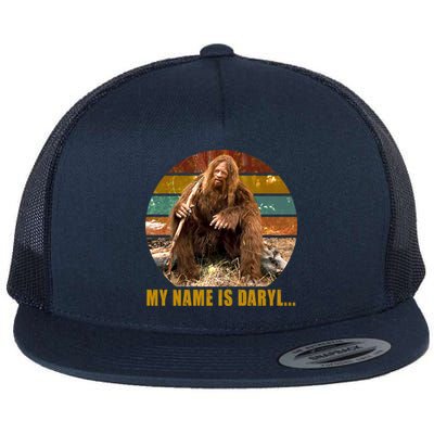 Funny Vintage My Name is Daryl Big Foot Flat Bill Trucker Hat