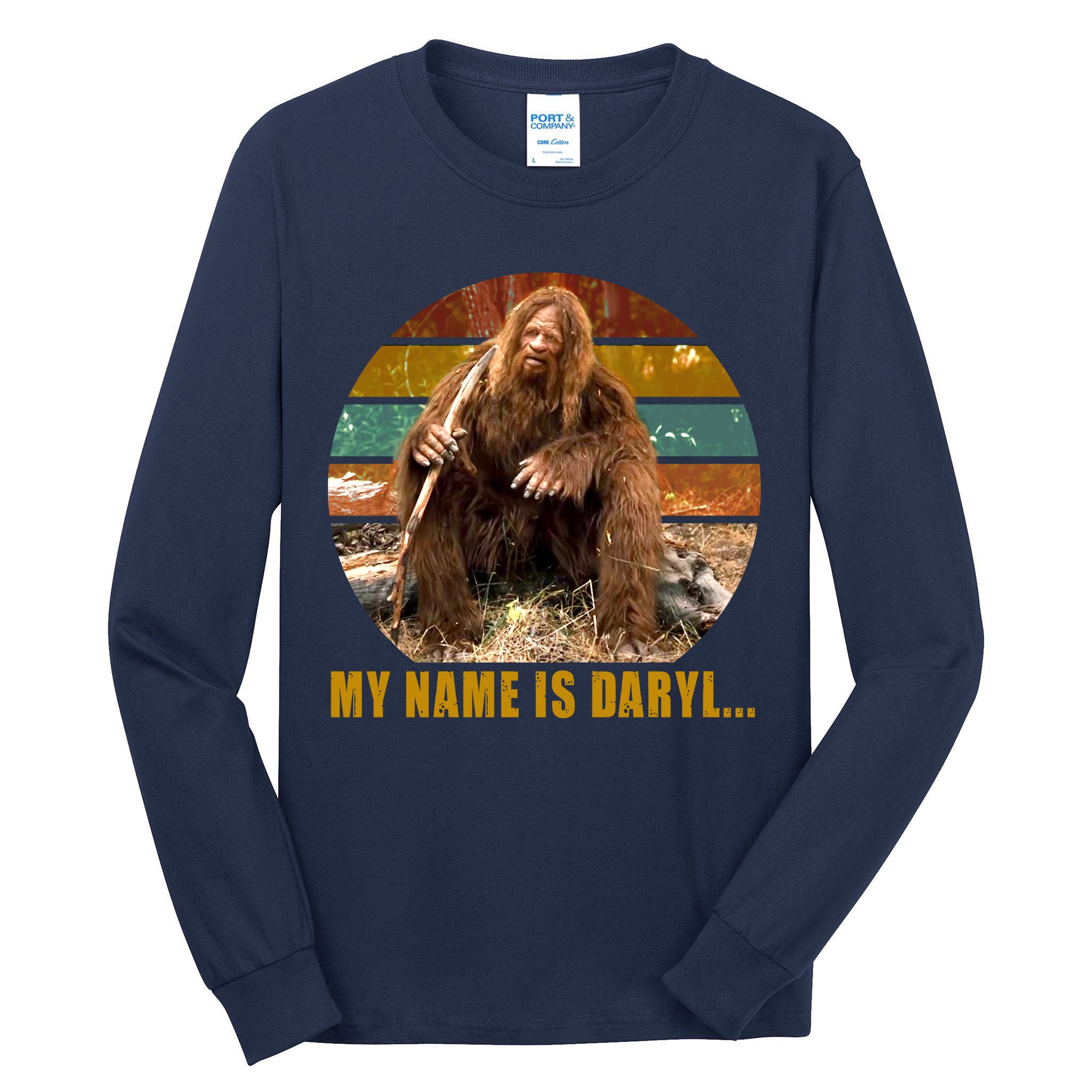 Funny Vintage My Name is Daryl Big Foot Tall Long Sleeve T-Shirt