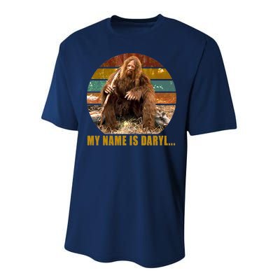 Funny Vintage My Name is Daryl Big Foot Performance Sprint T-Shirt