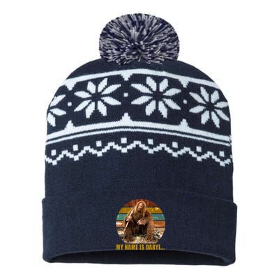 Funny Vintage My Name is Daryl Big Foot USA-Made Snowflake Beanie