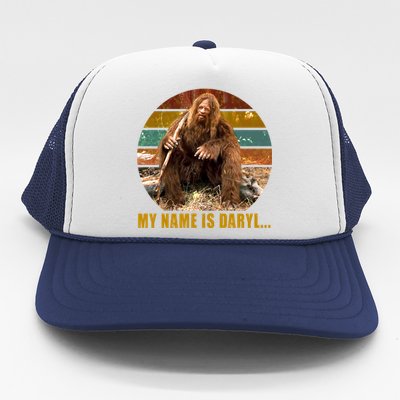 Funny Vintage My Name is Daryl Big Foot Trucker Hat