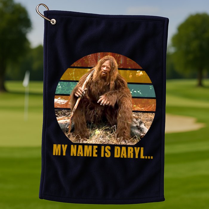 Funny Vintage My Name is Daryl Big Foot Golf Towel