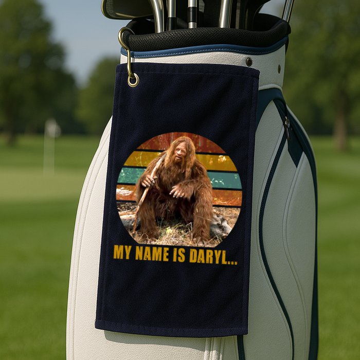 Funny Vintage My Name is Daryl Big Foot Golf Towel