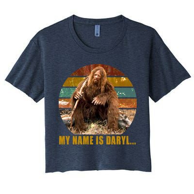 Funny Vintage My Name is Daryl Big Foot Crop Top