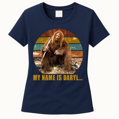 Funny Vintage My Name is Daryl Big Foot Womens T-Shirt