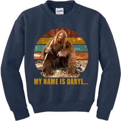 Funny Vintage My Name is Daryl Big Foot Kids Sweatshirt