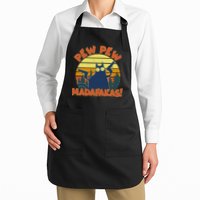 Funny Vintage Pew Pew Madafakas Gun Cat Full-Length Apron With Pockets