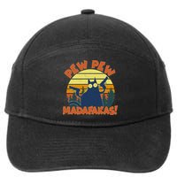 Funny Vintage Pew Pew Madafakas Gun Cat 7-Panel Snapback Hat