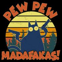 Funny Vintage Pew Pew Madafakas Gun Cat Toddler T-Shirt