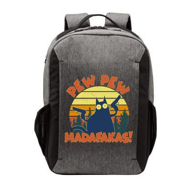 Funny Vintage Pew Pew Madafakas Gun Cat Vector Backpack
