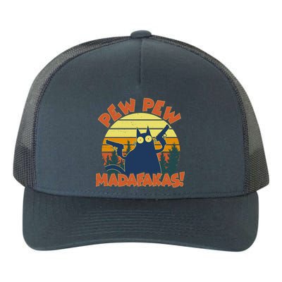 Funny Vintage Pew Pew Madafakas Gun Cat Yupoong Adult 5-Panel Trucker Hat