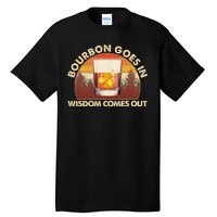 Funny Vintage Retro Bourbon Goes In Wisdom Comes Out Tall T-Shirt