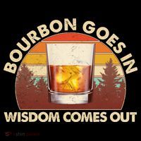 Funny Vintage Retro Bourbon Goes In Wisdom Comes Out Tall T-Shirt