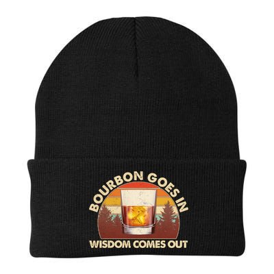 Funny Vintage Retro Bourbon Goes In Wisdom Comes Out Beanie