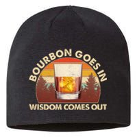 Funny Vintage Retro Bourbon Goes In Wisdom Comes Out Sustainable Beanie