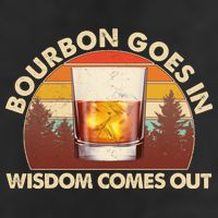 Funny Vintage Retro Bourbon Goes In Wisdom Comes Out Golf Towel