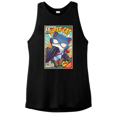 Funny Vintage The Ameowzing Super-Cat Comic Cover Ladies PosiCharge Tri-Blend Wicking Tank