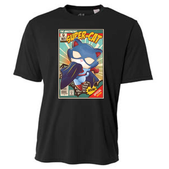 Funny Vintage The Ameowzing Super-Cat Comic Cover Cooling Performance Crew T-Shirt