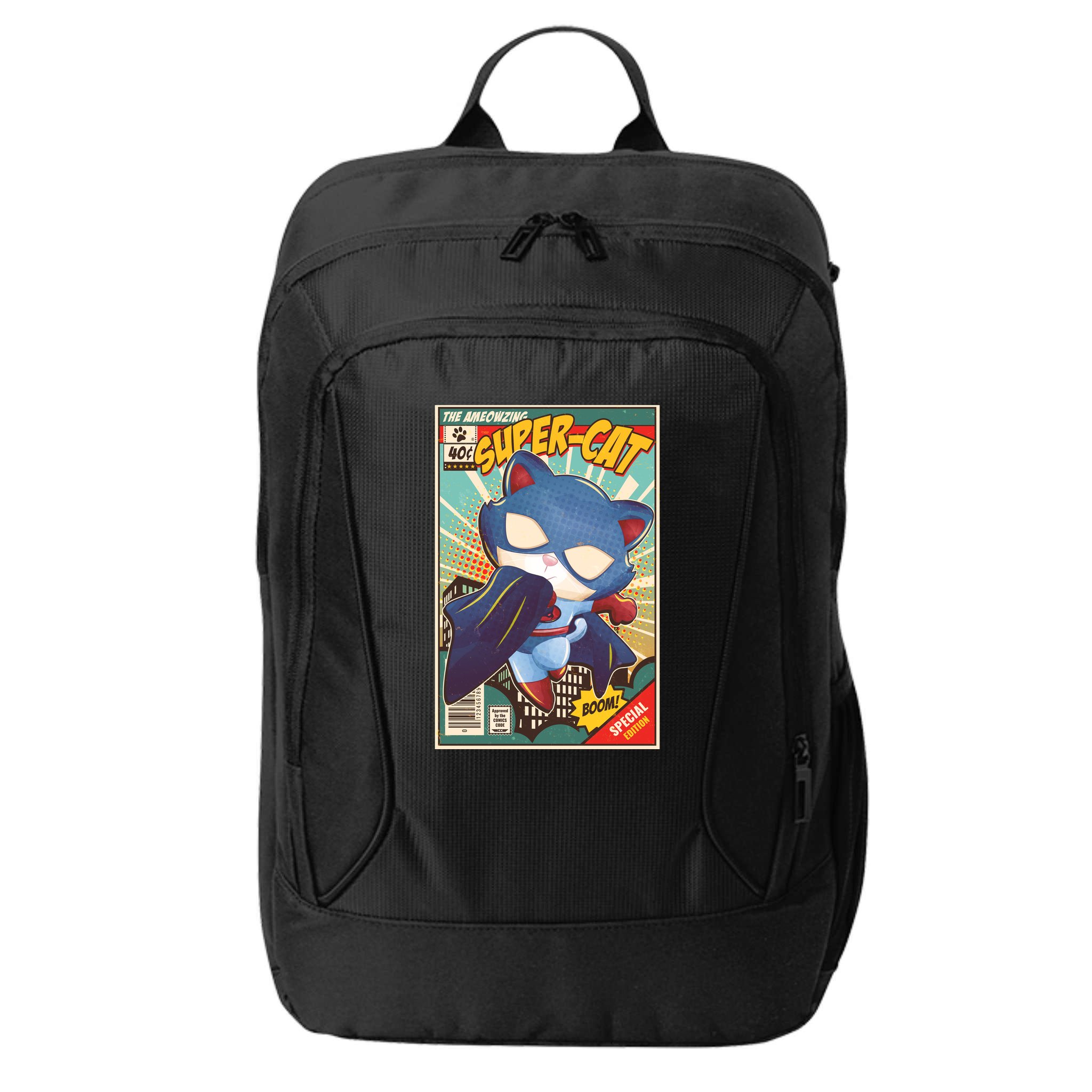 Funny Vintage The Ameowzing Super-Cat Comic Cover City Backpack