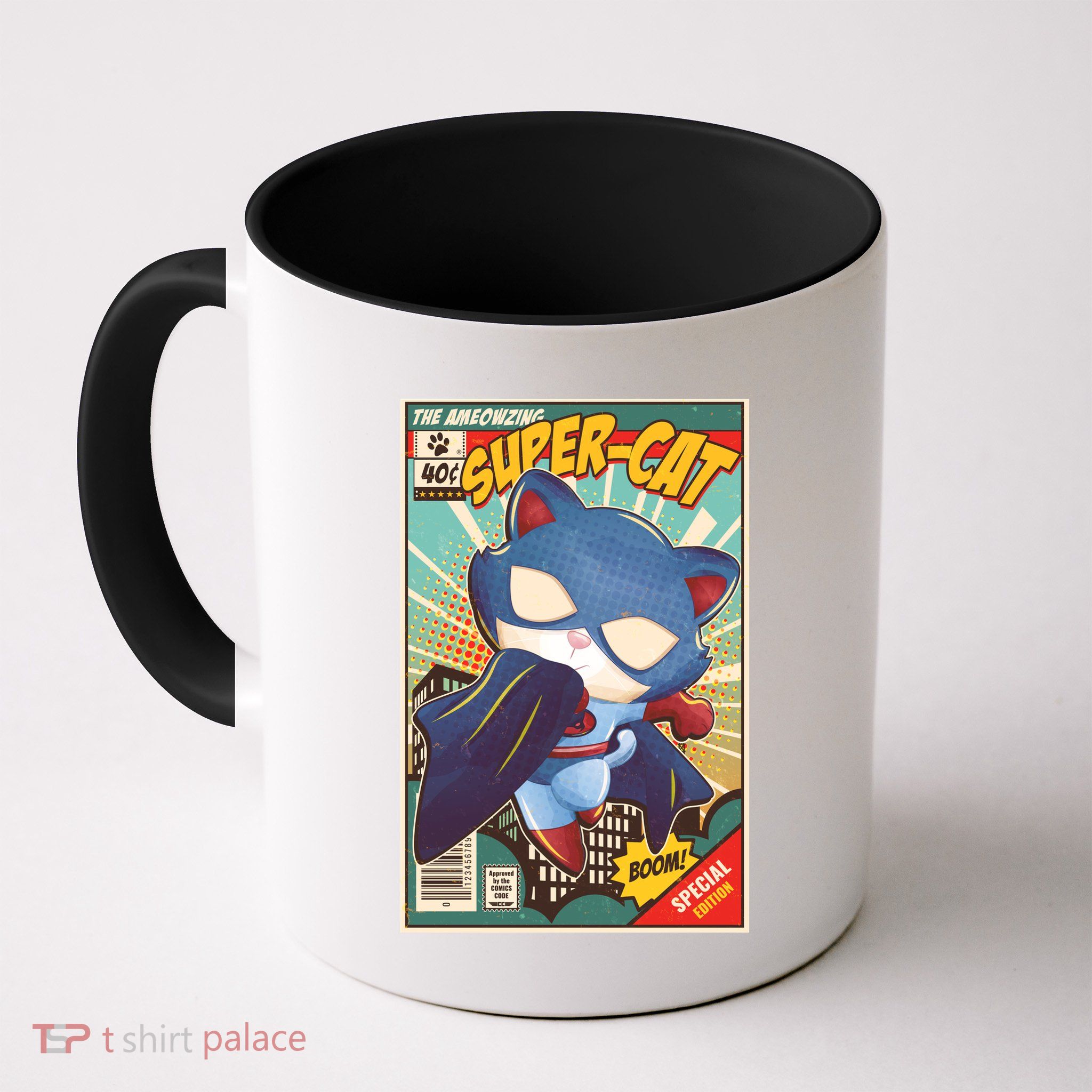 Funny Vintage The Ameowzing Super-Cat Comic Cover Mug