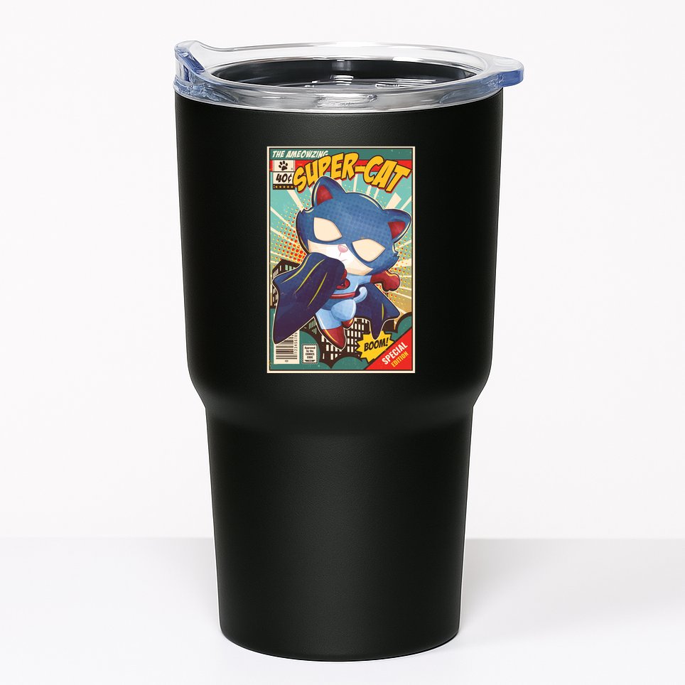 Funny Vintage The Ameowzing Super-Cat Comic Cover Tumbler