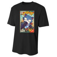 Funny Vintage The Ameowzing Super-Cat Comic Cover Performance Sprint T-Shirt