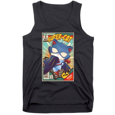 Funny Vintage The Ameowzing Super-Cat Comic Cover Tank Top