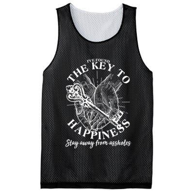 Funny Vintage The Key to Happiness Mesh Reversible Basketball Jersey Tank