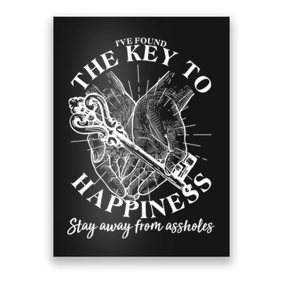 Funny Vintage The Key to Happiness Poster