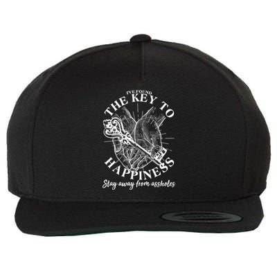 Funny Vintage The Key to Happiness Wool Snapback Cap