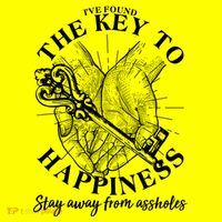 Funny Vintage The Key to Happiness Button