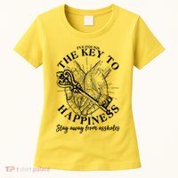 Funny Vintage The Key to Happiness Womens T-Shirt