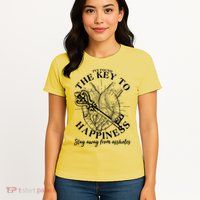 Funny Vintage The Key to Happiness Womens T-Shirt