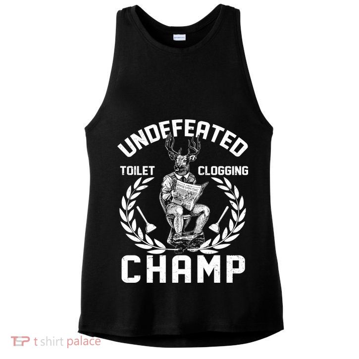 Funny Vintage Undefeated Toilet Clogging Champ Ladies PosiCharge Tri-Blend Wicking Tank