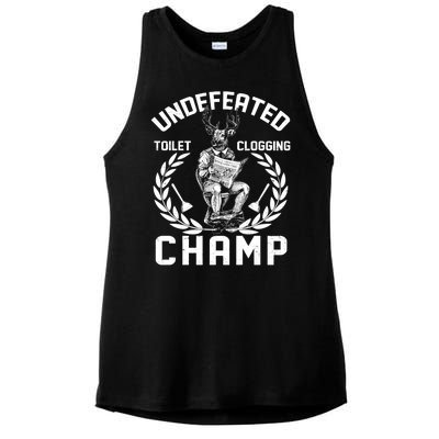 Funny Vintage Undefeated Toilet Clogging Champ Ladies PosiCharge Tri-Blend Wicking Tank