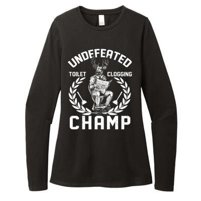 Funny Vintage Undefeated Toilet Clogging Champ Womens CVC Long Sleeve Shirt