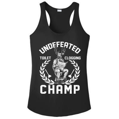 Funny Vintage Undefeated Toilet Clogging Champ Ladies PosiCharge Competitor Racerback Tank