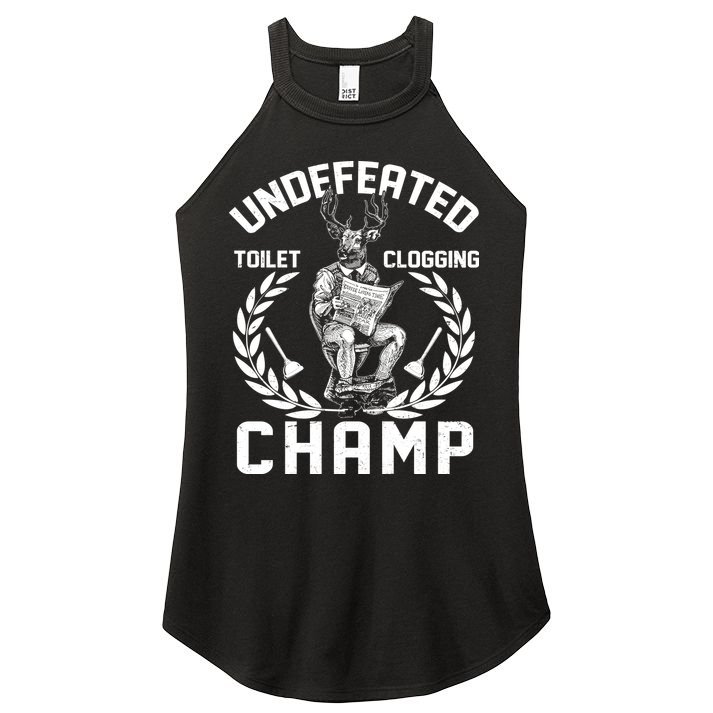 Funny Vintage Undefeated Toilet Clogging Champ Women's Perfect Tri Rocker Tank