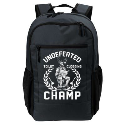 Funny Vintage Undefeated Toilet Clogging Champ Daily Commute Backpack