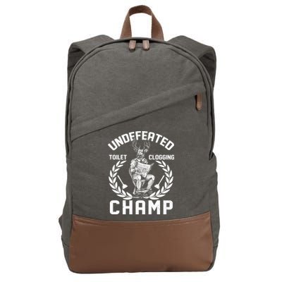 Funny Vintage Undefeated Toilet Clogging Champ Cotton Canvas Backpack