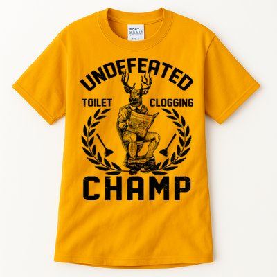Funny Vintage Undefeated Toilet Clogging Champ Tall T-Shirt