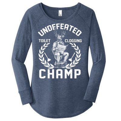 Funny Vintage Undefeated Toilet Clogging Champ Women's Perfect Tri Tunic Long Sleeve Shirt