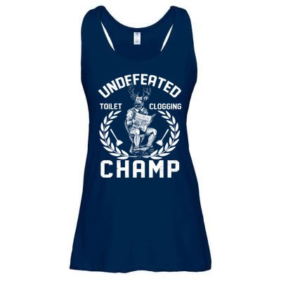 Funny Vintage Undefeated Toilet Clogging Champ Ladies Essential Flowy Tank