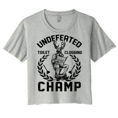 Funny Vintage Undefeated Toilet Clogging Champ Women's Crop Top Tee